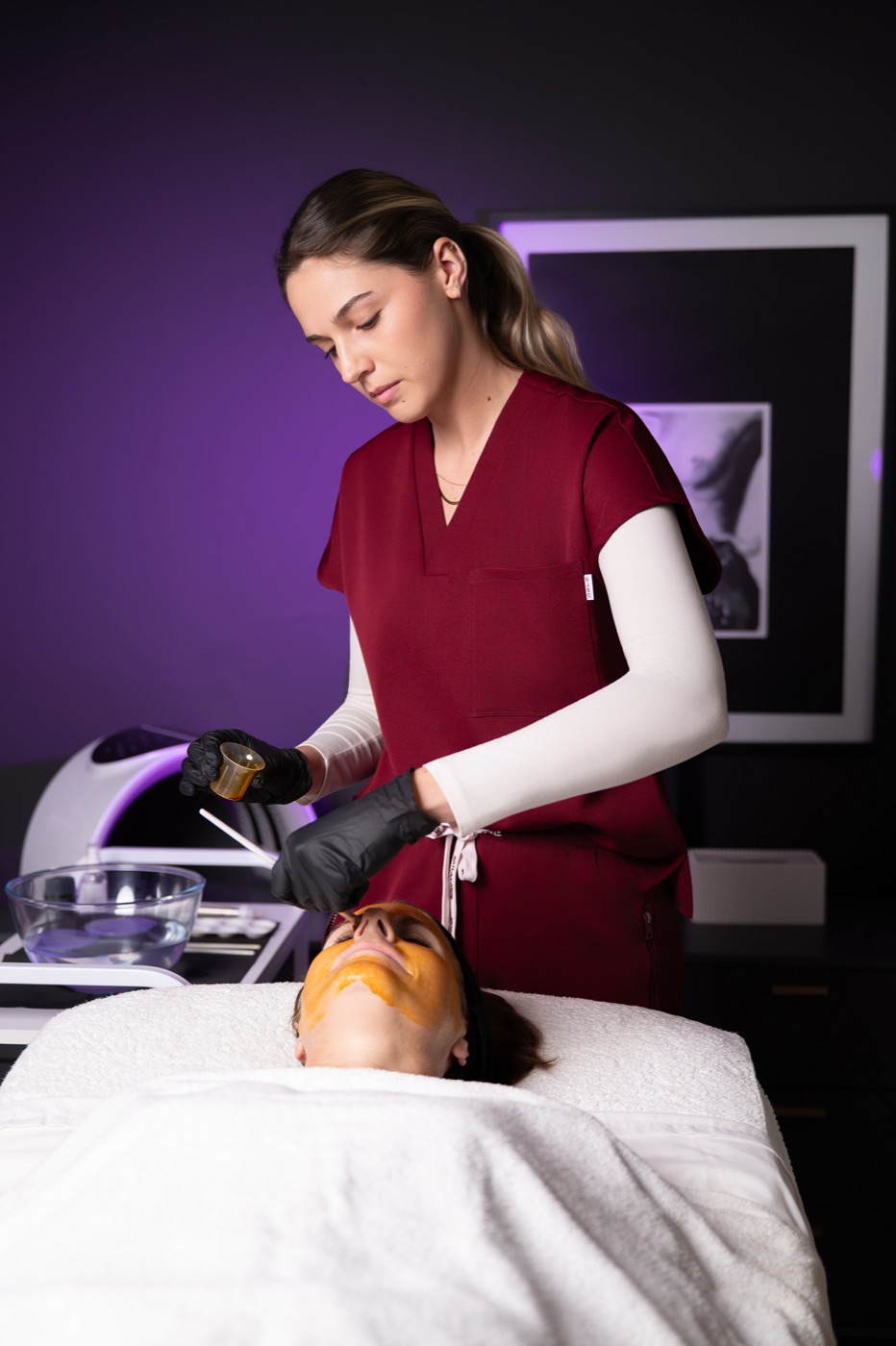 Bianca providing a skin treatment at Omnia